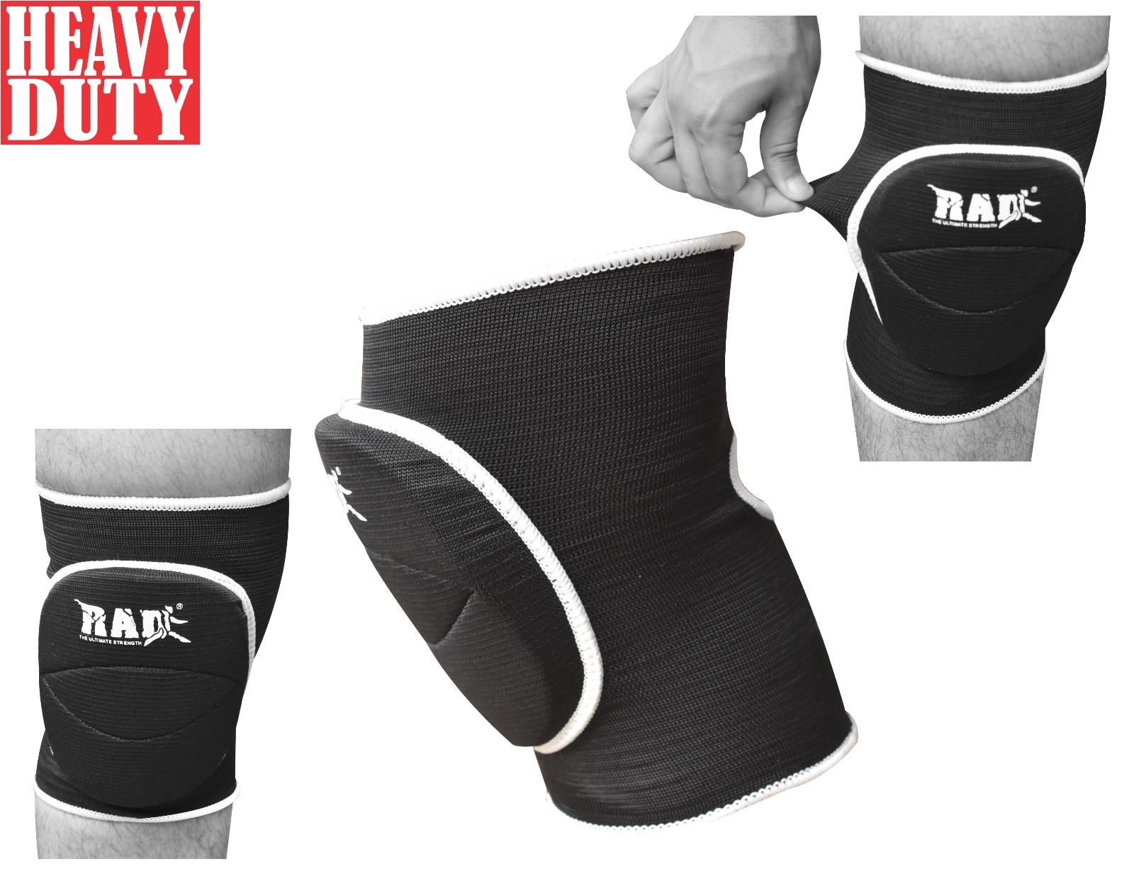 RAD One Pair PolyCotton Nonslip elastic Fiber Knee Pads Protector New