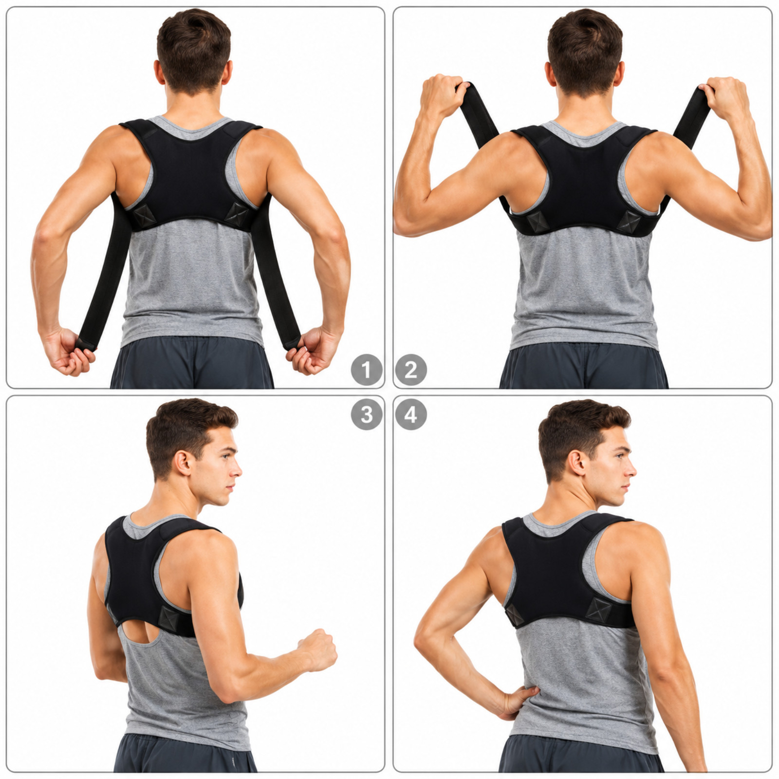 Back Posture Corrector Shoulder Straight Support Brace Belt Therapy Men Women