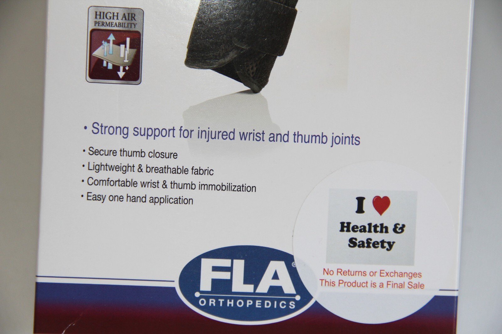 New with Tags Pro-Lite 8” Wrist Brace with Abducted Thumb. Size S/M Right Hand