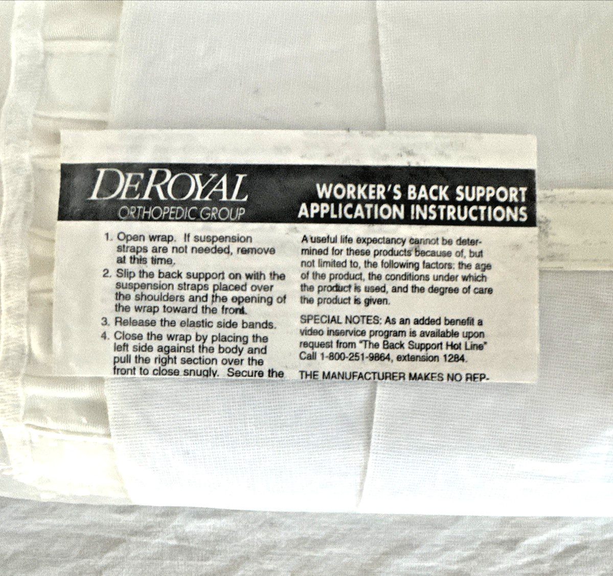 Heavy Weight Lift Belt Brace Lumbar Lower Back Waist Support W/ Suspenders White