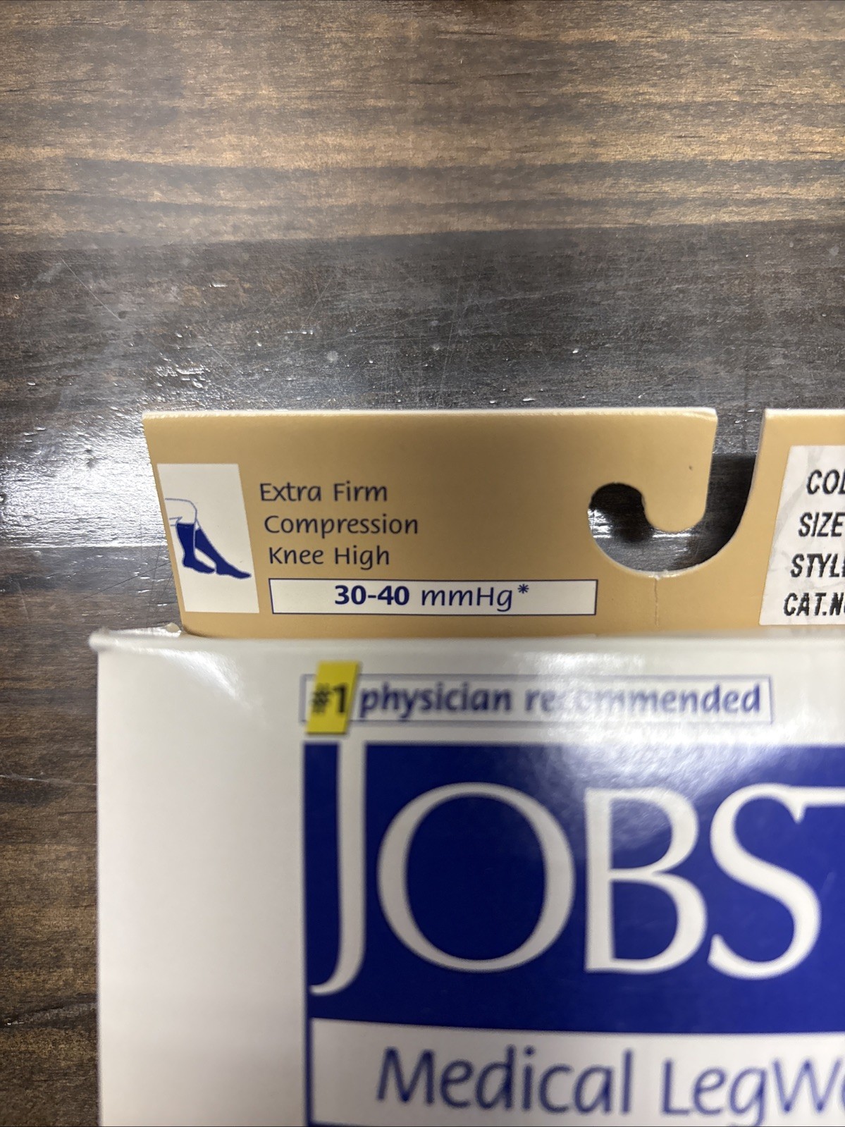Jobst Medical Leg wear For Men Sz.L Khaki Knee 30-40 Mm/hg