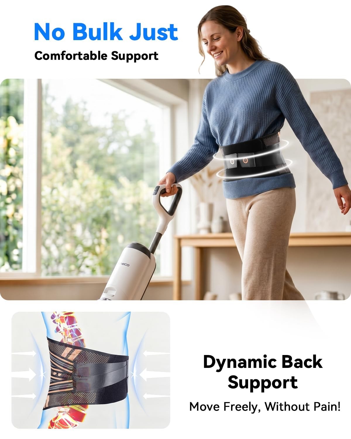 Ultra Breathable Back Brace for Lower Back Pain Relief,Medical Grade & Copper…