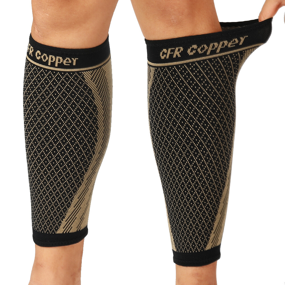 Copper Calf Support Brace Compression Sleeves Leg Pain Shin Splints Men & Women