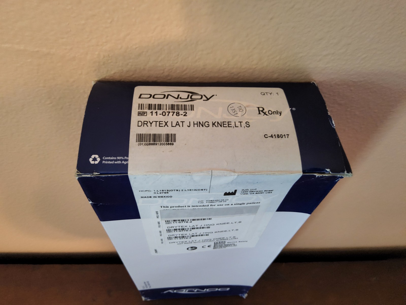 DONJOY DRYTEX LAT J HNG KNEE, LT, S NEW SMALL