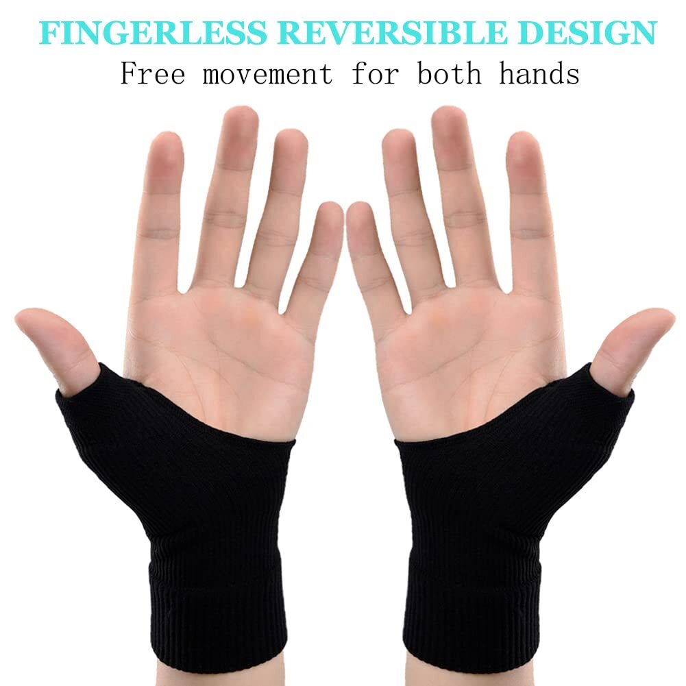 4pcs Wrist Thumb Support Compression Gloves Breathable Hand Injury Relief Gloves