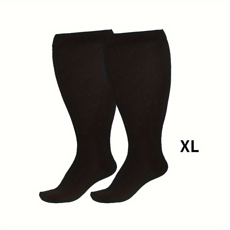 3 Pairs Plus Size Compression Socks 20-30 Mmhg Breathable Circulation Calf Socks