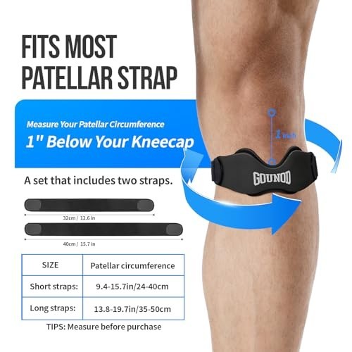 Patellar Tendon Support Strap 2 Pack – Silicone Knee Brace for Pain Relief, Jump