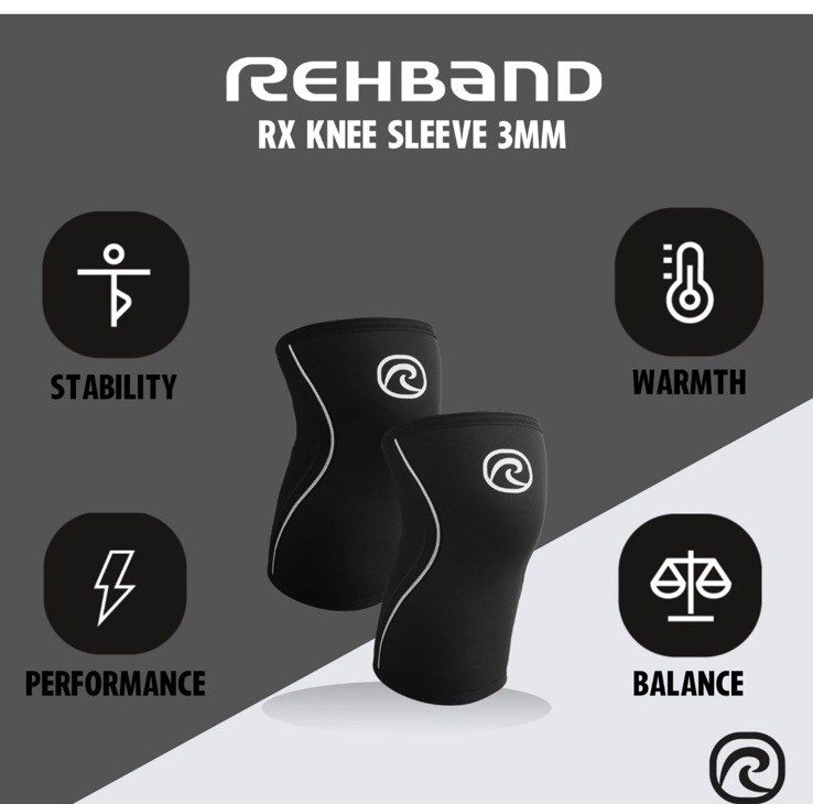 NIB Rehband Knee Sleeve 3mm Neoprene, Lightweight XL Black 1 Piece New In BOX