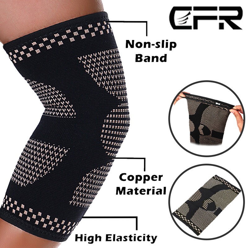 Copper Elbow Compression Sleeve Brace Arm Joint Tendonitis Arthritis Tennis Gyms