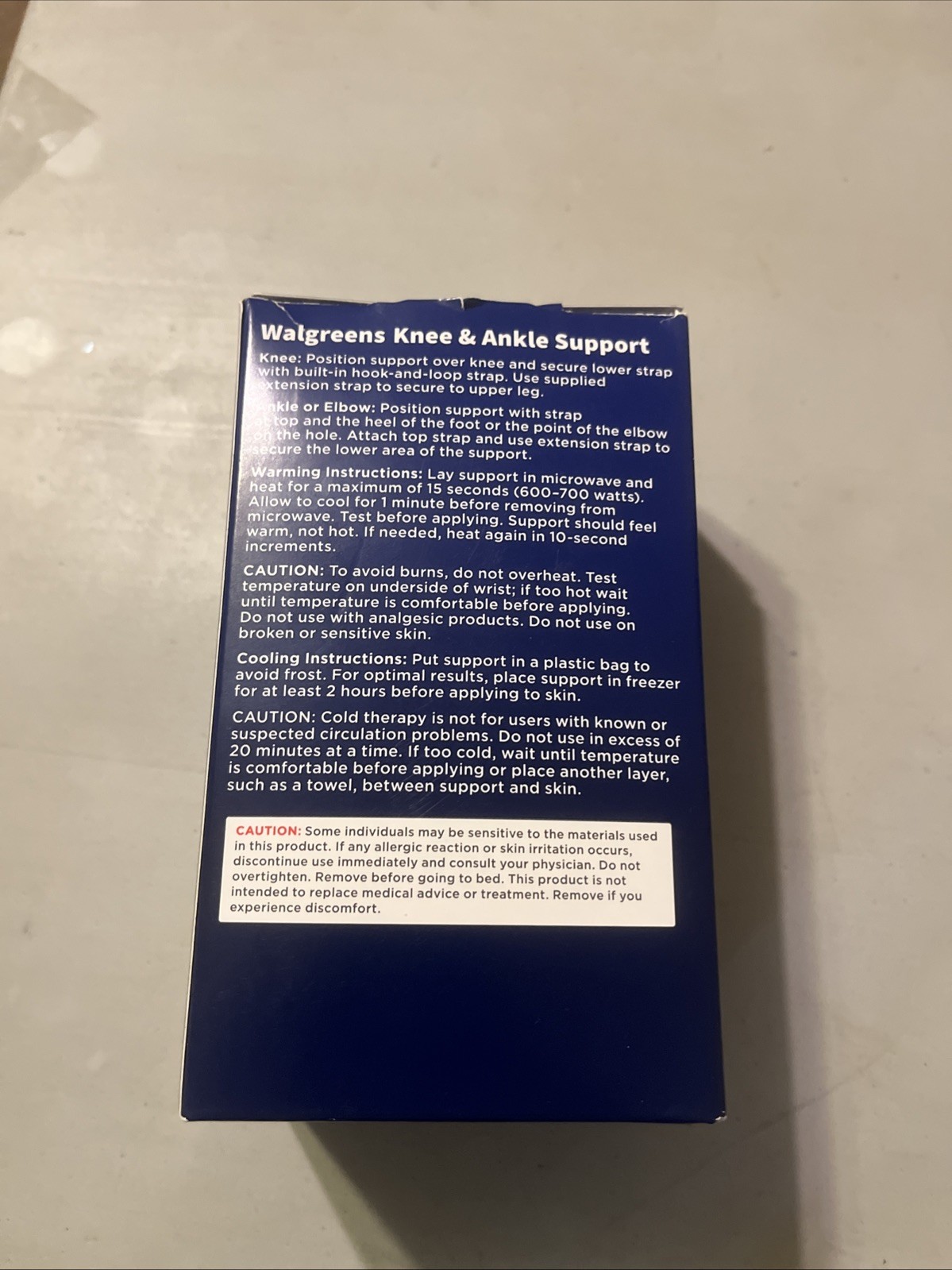 NEW! Walgreens Adjustable Knee & Ankle Support One Size Fits All Left or Right