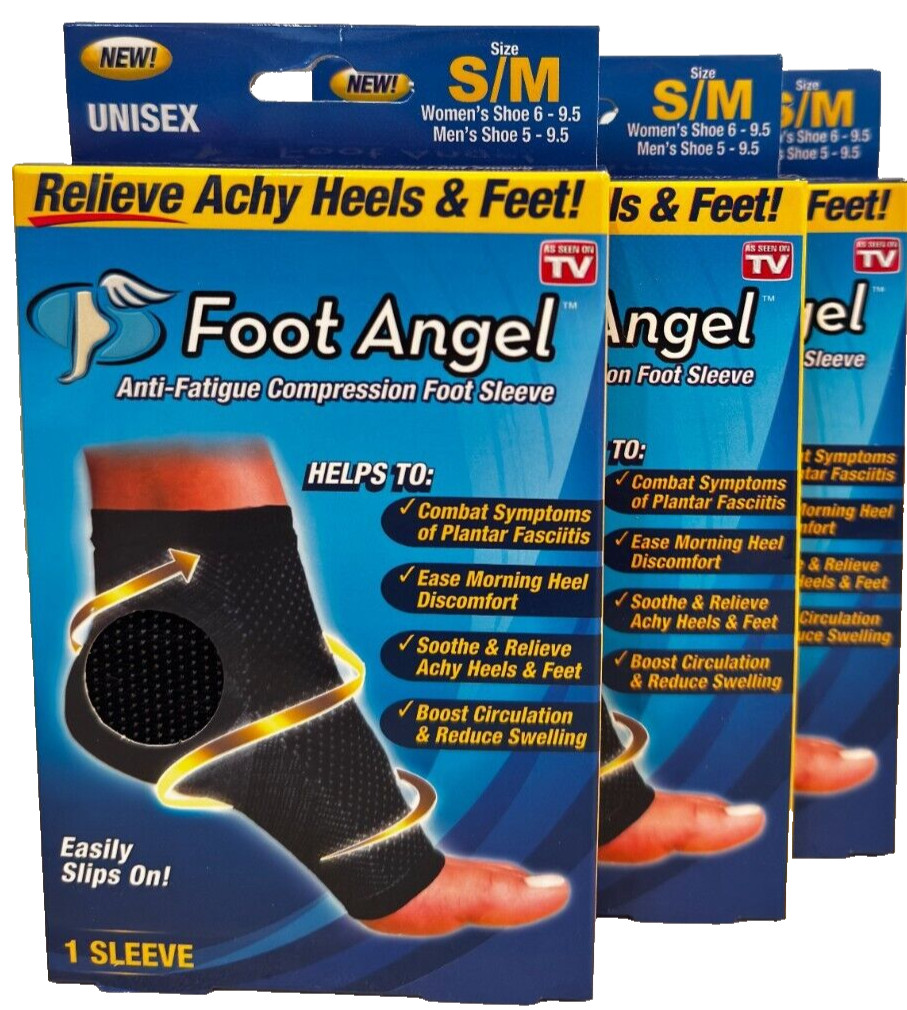 Anti-Fatigue Compression Foot Sleeve for Plantar Fasciitis Relief, Small/Medium