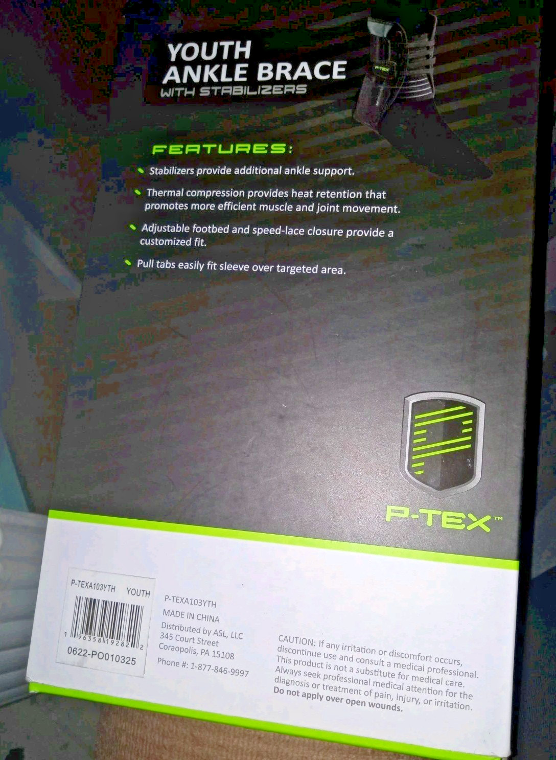 P-Tex YOUTH SIZE Ankle Brace Supportive Stabilizers Thermal Compression Lace NEW