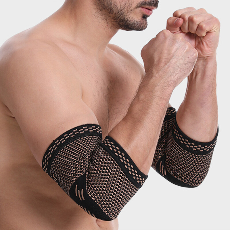 Copper Elbow Brace Compression Sleeve Support Arthritis Tendon Joint Wrap Pain