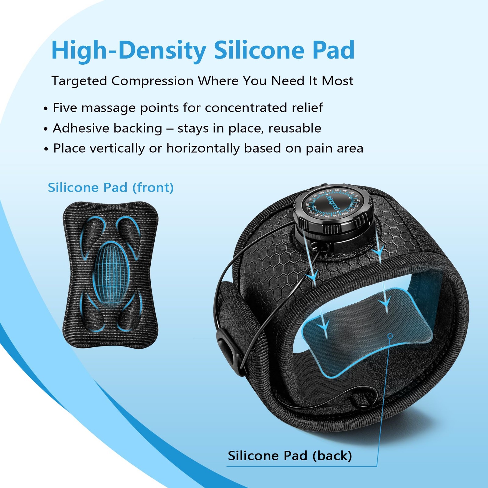 Elbow Brace with Knob Quick Adjustment and Silicone Pressure Pad, Tennis Elbo…