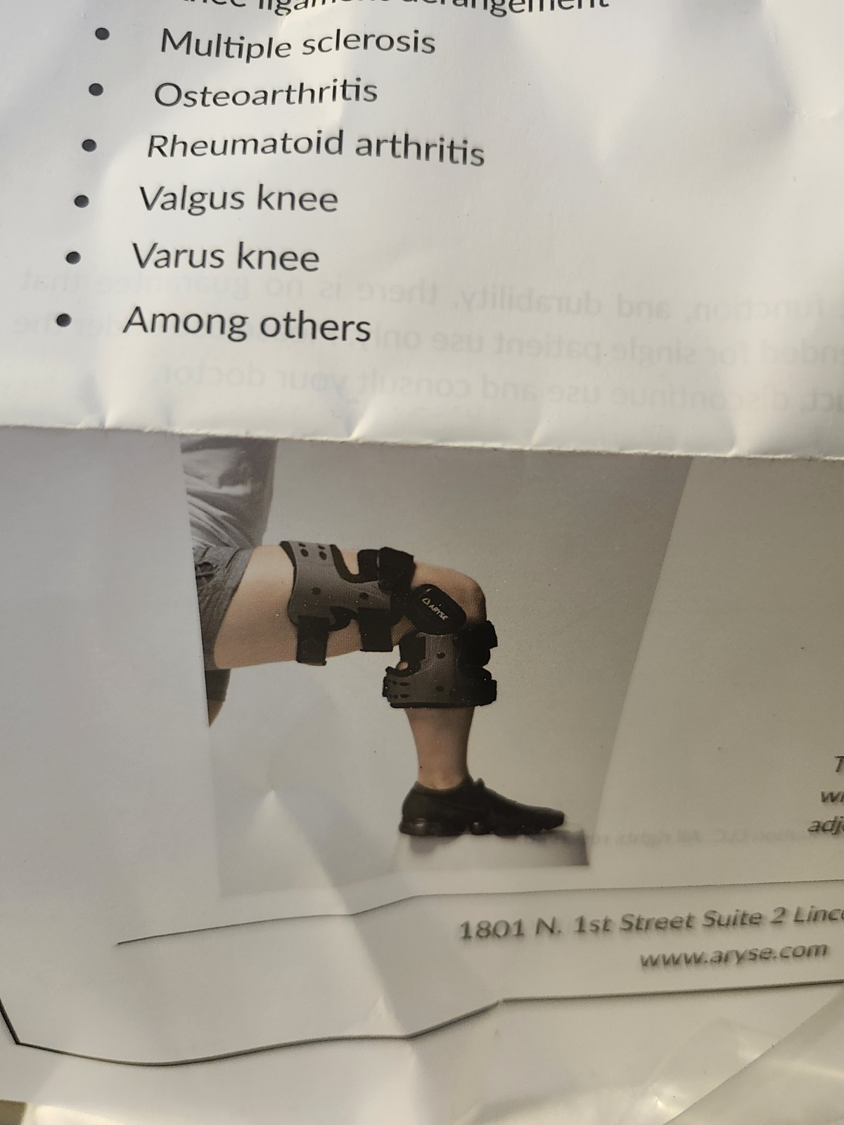 Aryse AY-43 OA Adjustable Knee Brace NEW – Universal Left & Right Health Rehab