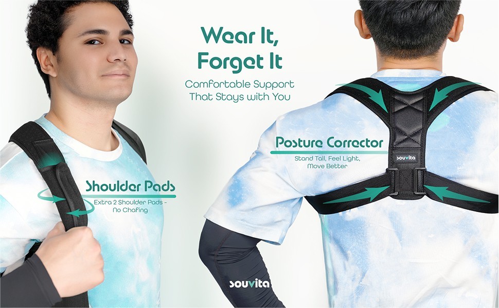 Adjustable Posture Corrector Back Brace Shoulder Support for Men Women Black