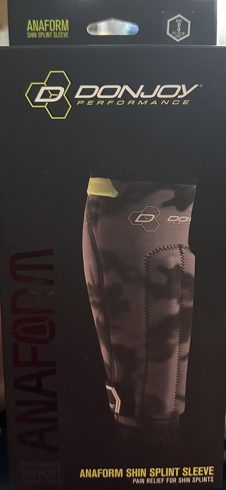 DonJoy Performance Anaform Shin Splint Sleeve – Black / Grey Camo – S Small