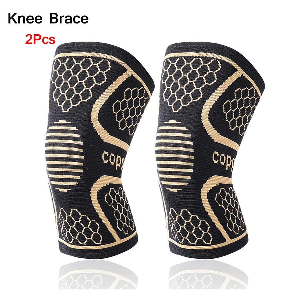 2x Copper Knee Compression Sleeves Brace Support for Arthritis Sports Joint Pain