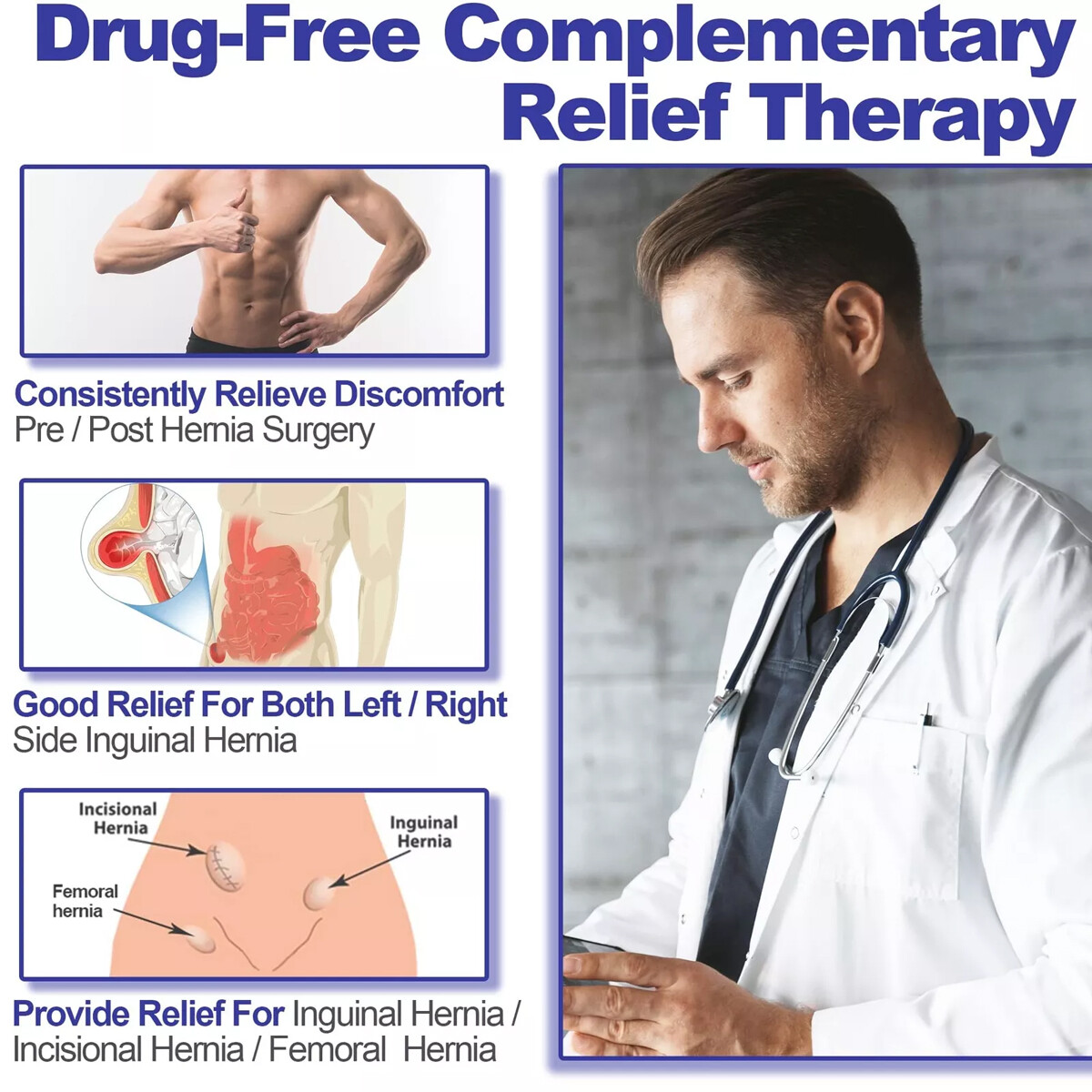 Hernia Support Unisex Double Inguinal Groin Hernia Belt Pain Relief Truss Brace