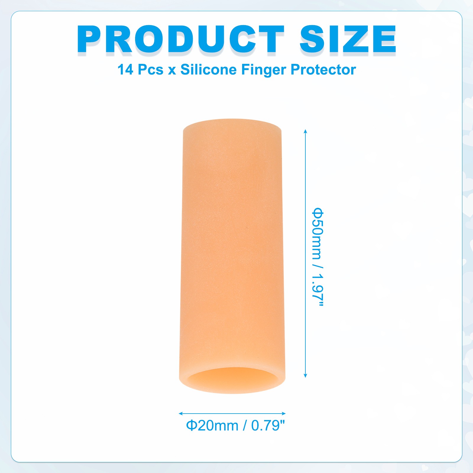 14 Pcs 1.2″x1.18″ Gel Finger Cots Silicone Finger Protector Support Beige