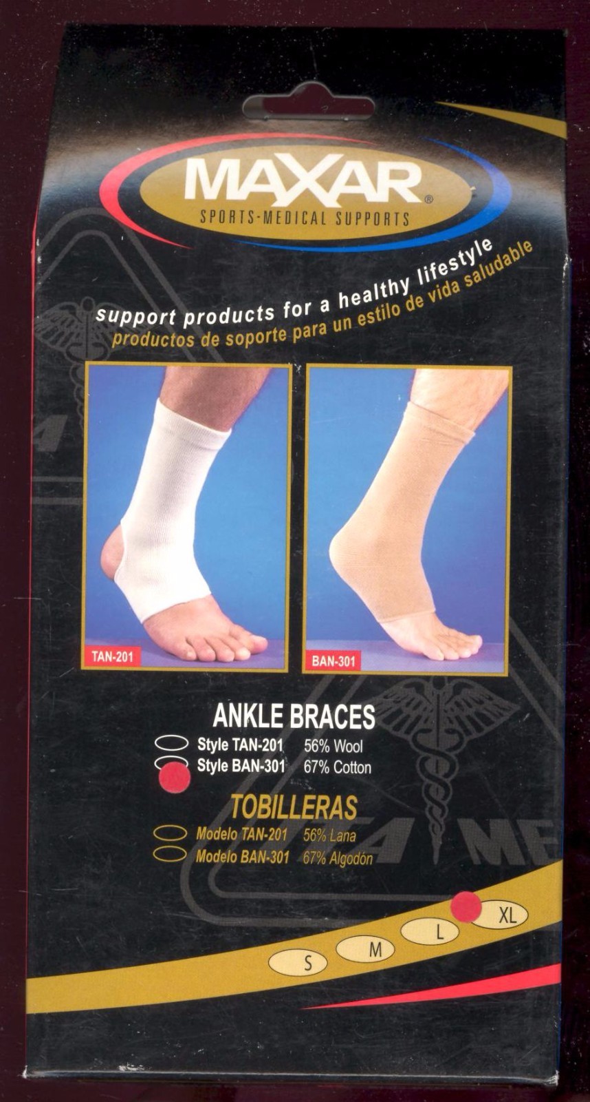 NEW! – MAXAR Cotton/Elastic Ankle Brace X-LARGE (67% Cotton/Elastic): BAN-301