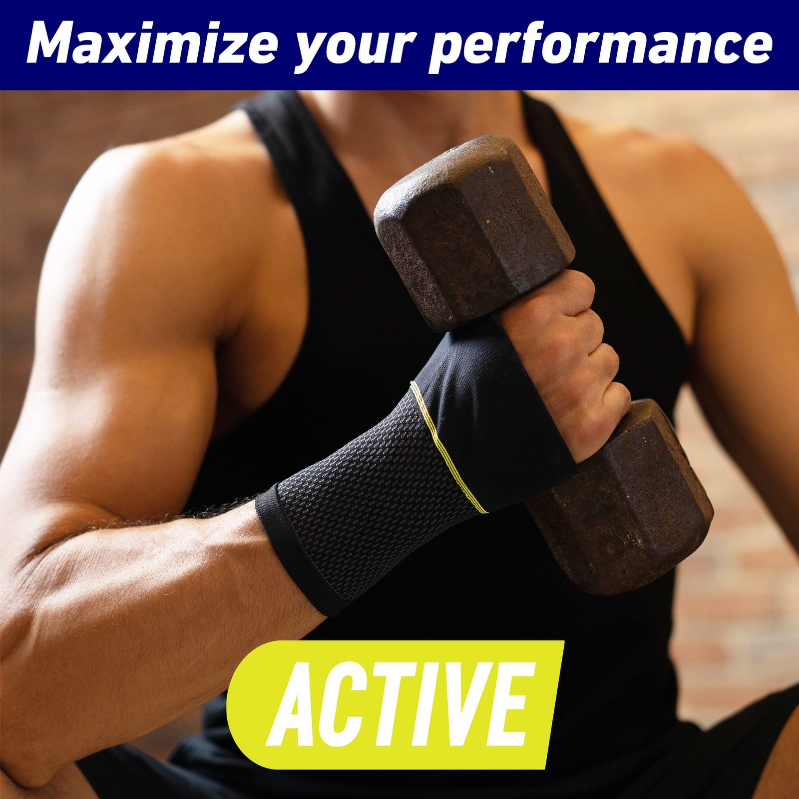 Neo-G Active Wrist Support – For Large: 19 – 23 CM/7.5 – 9.1 IN, Black