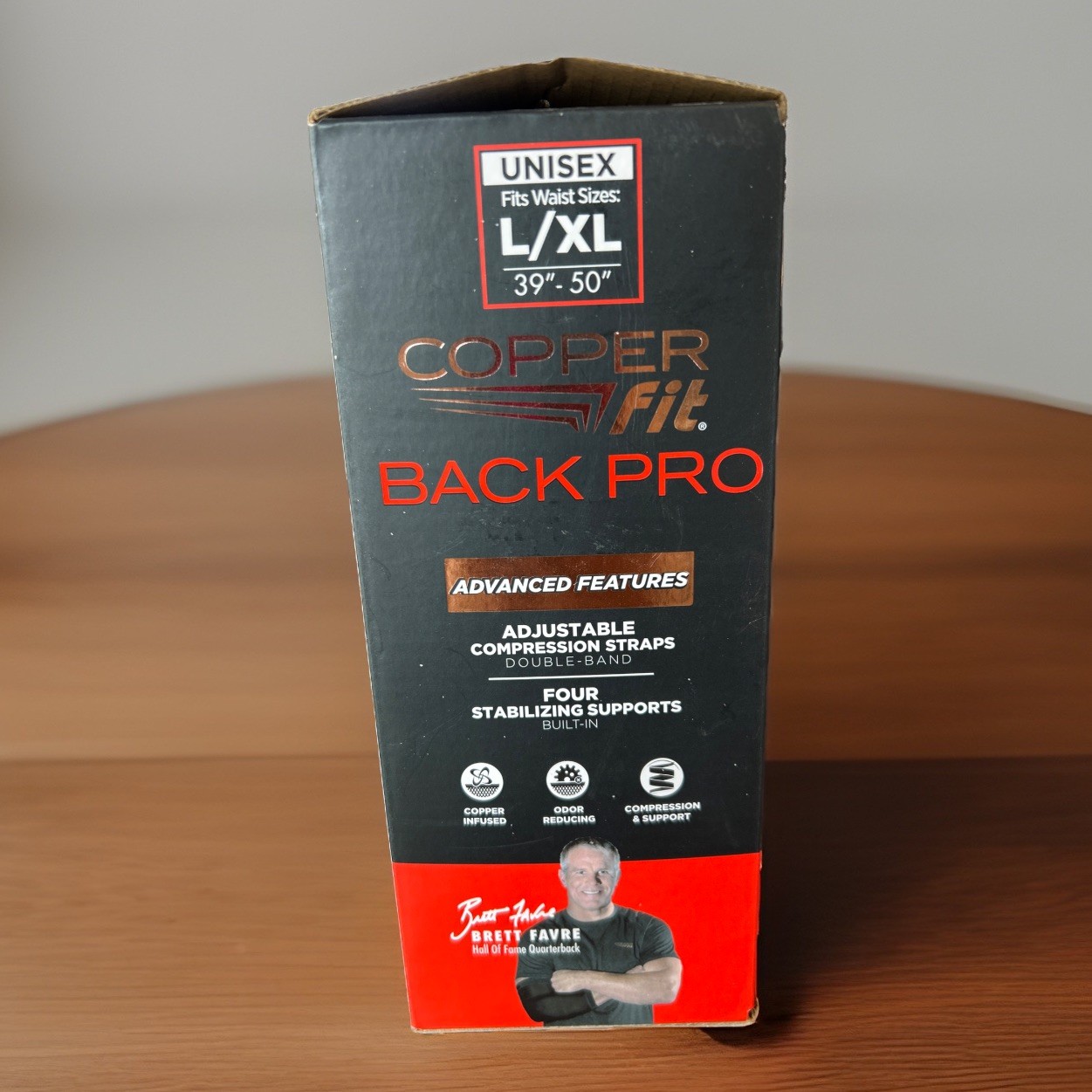 Copper Fit Back Pro Compression & Support With Adjustable Straps ~ Black ~ L/XL