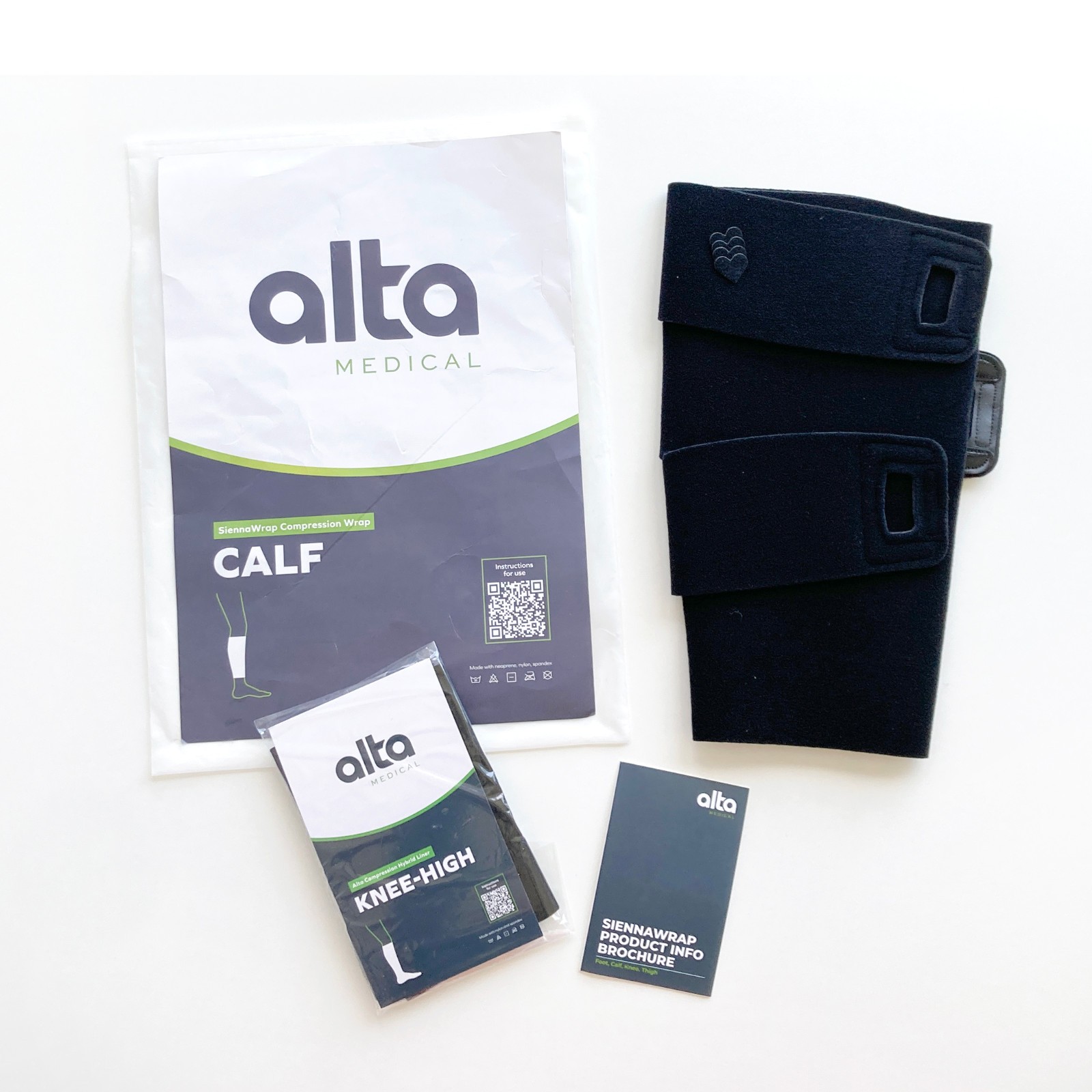 Alta SiennaWrap Calf Wrap Black sz XL with KneeHigh Liner Compression Lymphedema