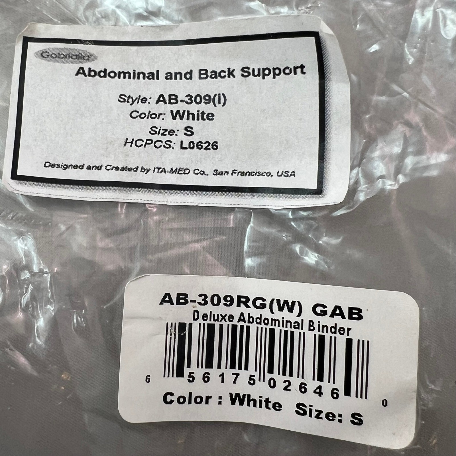 Small Gabrialla Abdominal Back Support Binder New AB-309 w/ Nu Momz Belly Band