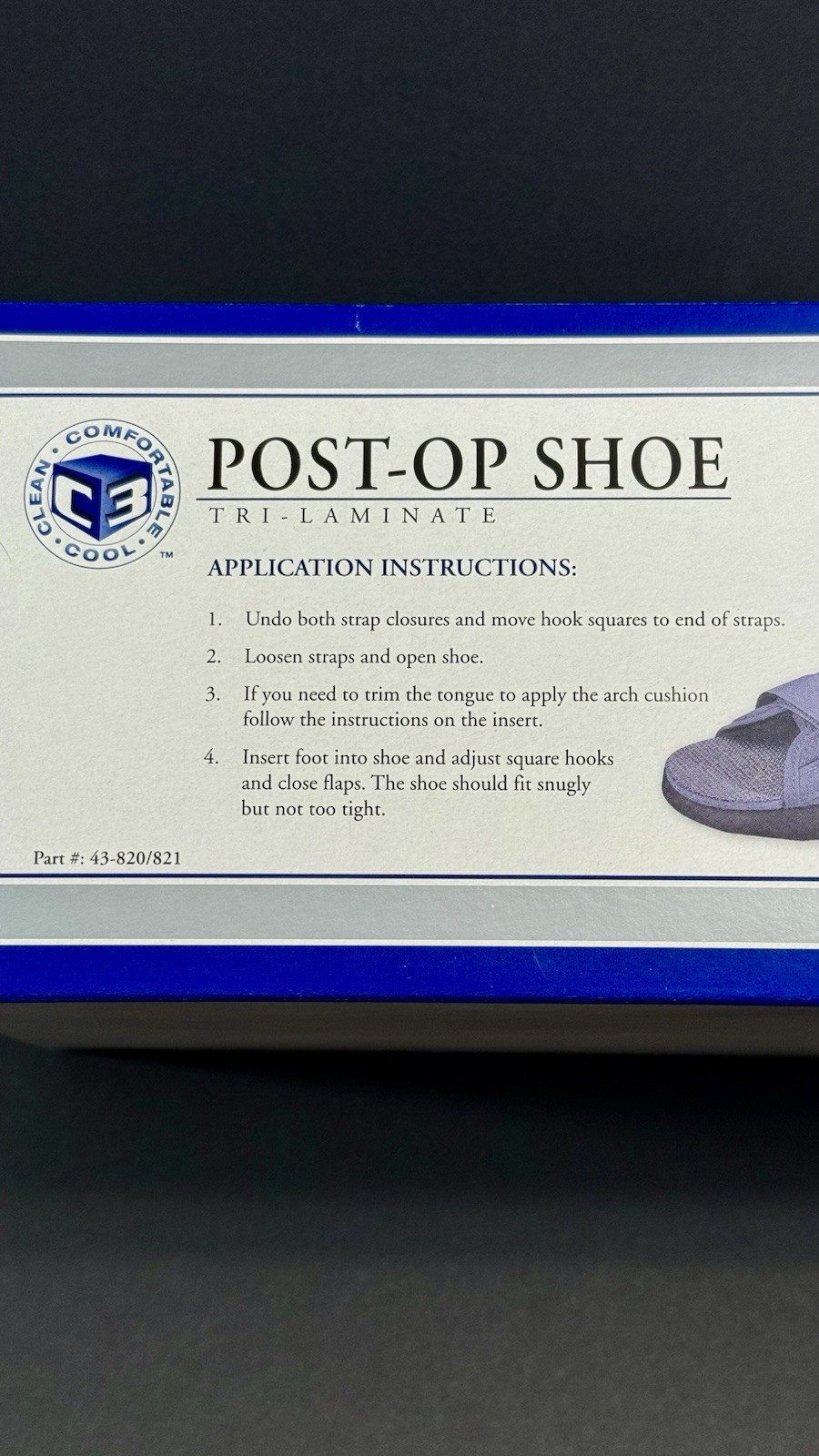 FLA Orthopedics C3 Deluxe Post Op Shoe Men’s XL 43-821700 New In Box