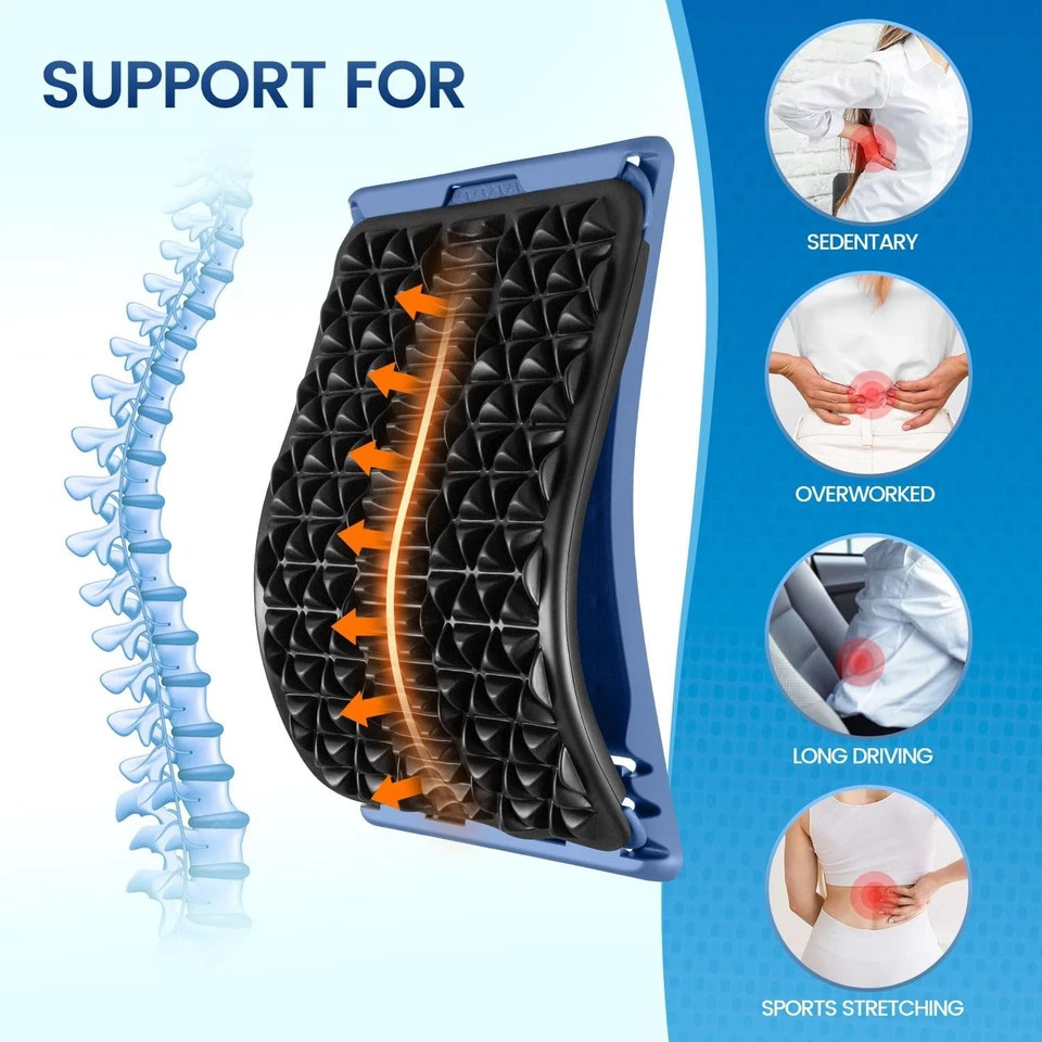 GENERIC BACK STRETCHER FOR LOWER BACK PAIN RELIEF – BLACK/BLUE