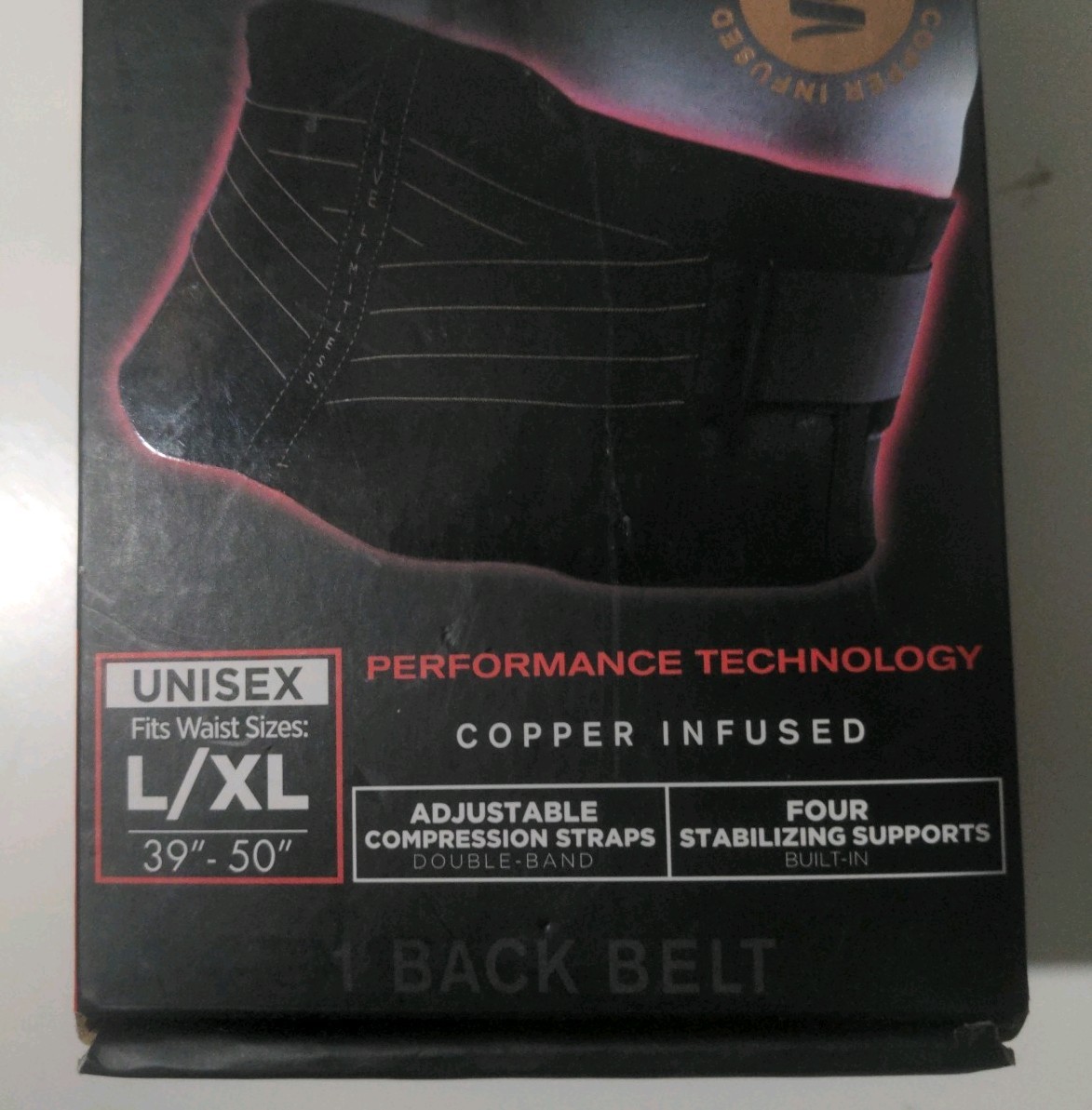 Copper Fit Back Pro Compression Back Support Belt Size L/XL NEW