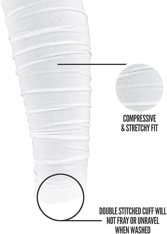 Nxtrnd Football Leg Sleeves Calf Sleeves for Men & Boys Sold as a Pair White