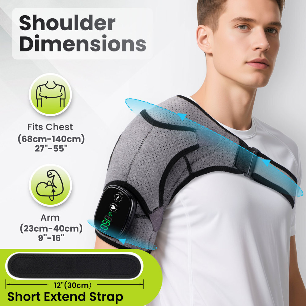 Electric Heated Shoulder Brace Massager Rotator Cuff Support Compression Wrap US