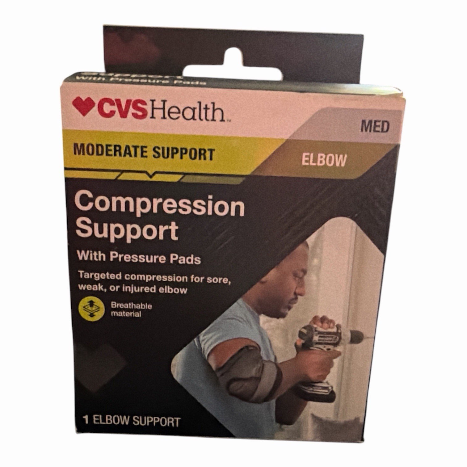 CVS Health Moderate Compression Support Elbow Pads, Medium