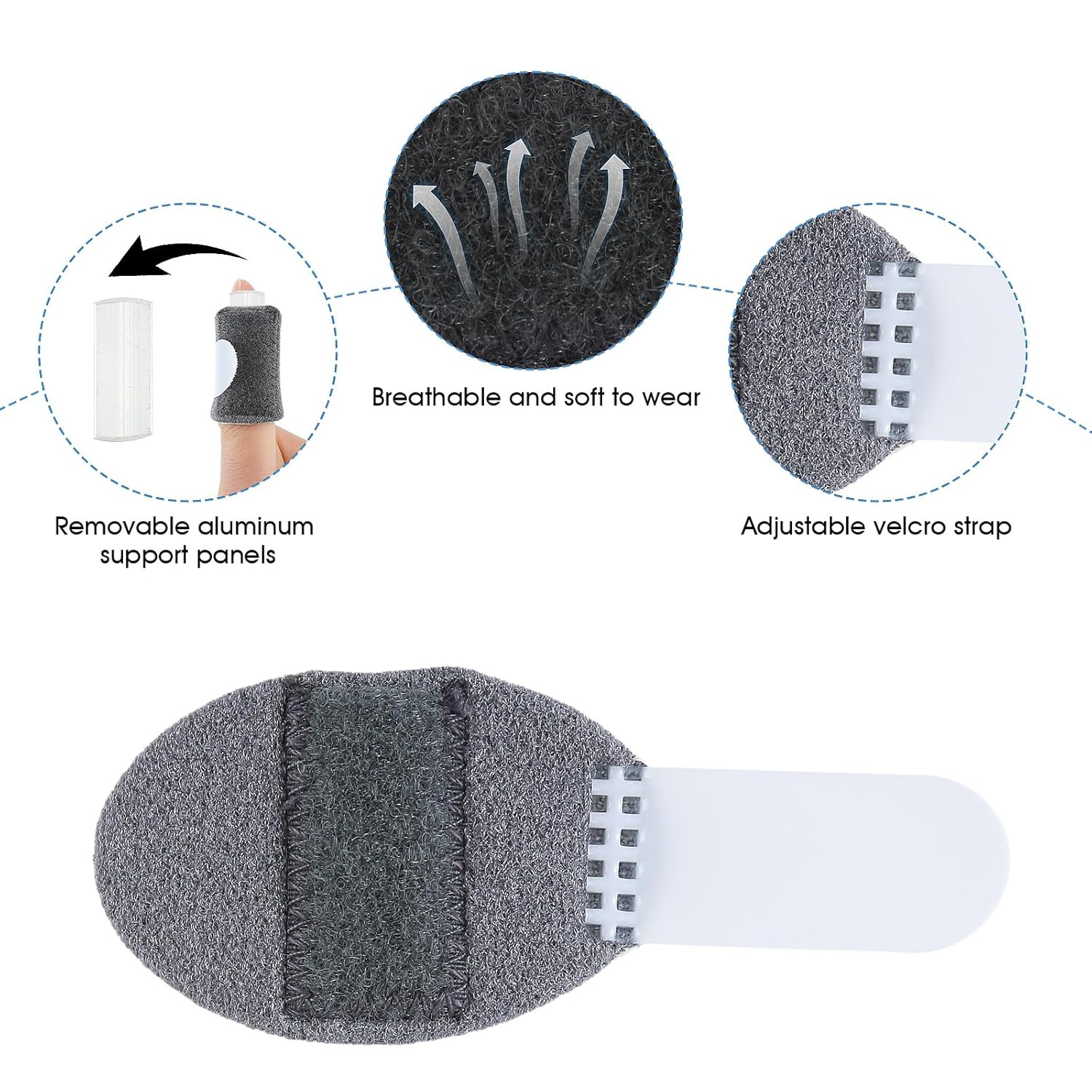 Trigger Finger Splints, 5PCS Thumb Finger Brace for Trigger Finger Knuckle Immob