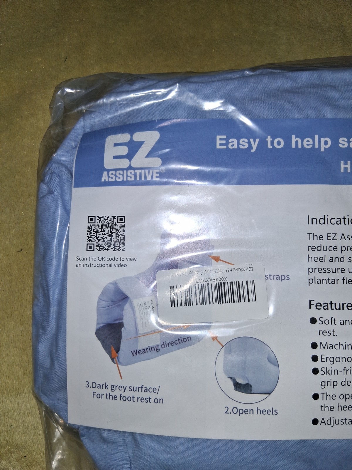 EZ Assistive Heel Protector Boot for Pressure Sores Adjustable Soft Cotton
