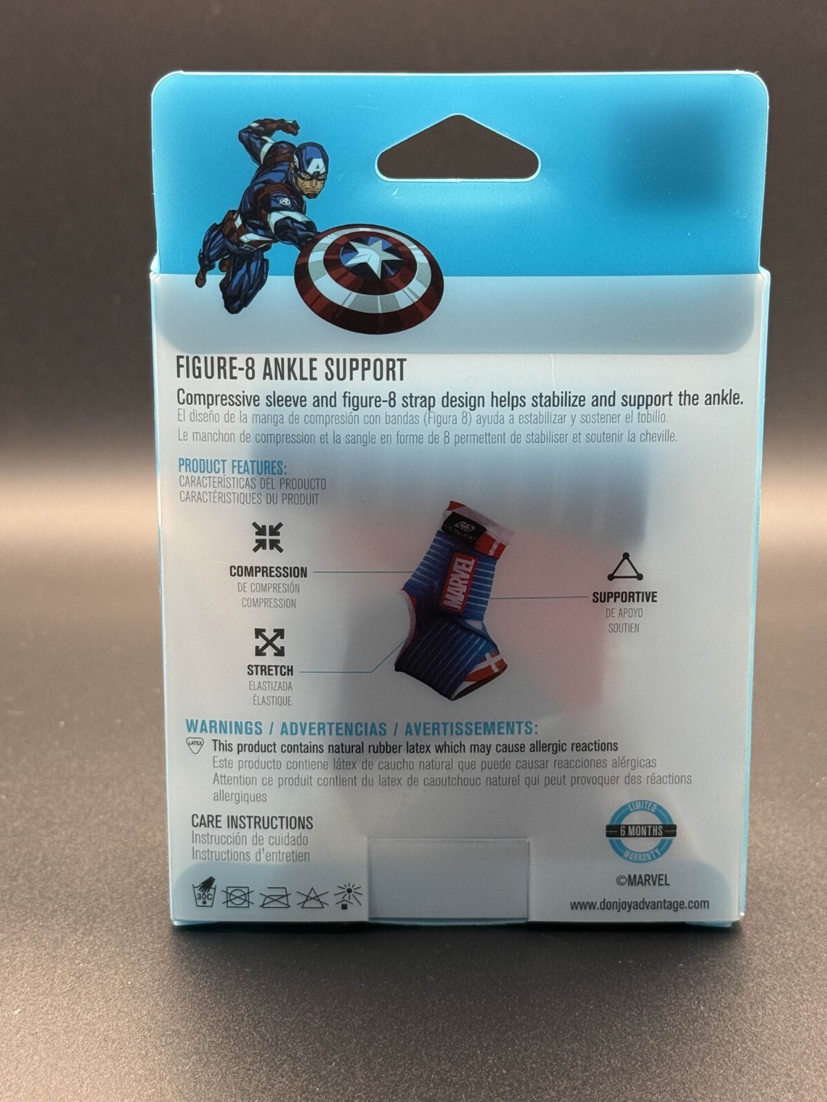 DonJoy Marvel Moderate Figure 8 Compression Ankle Support Sleeve Pediatric Sz
