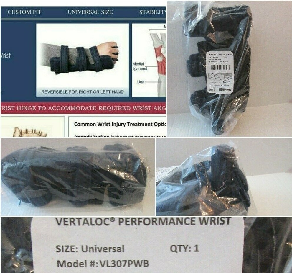 Vertaloc Performance Wrist Support Brace Universal VL307PWB Dark Navy Blue w Bag