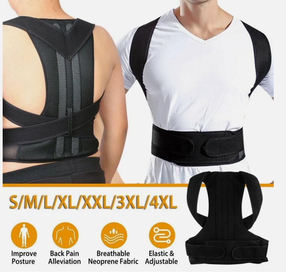 Back Vest Posture Correct Corset Black Bone Belt Healthcare Straight Male Female