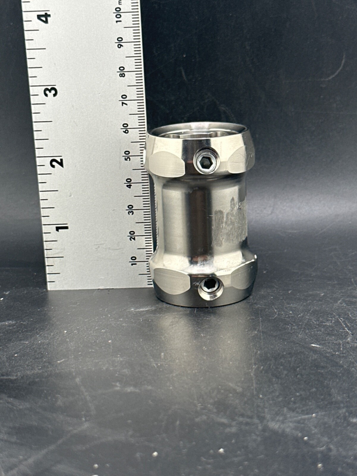 Prosthetic component adapter part. Double end female receiver.