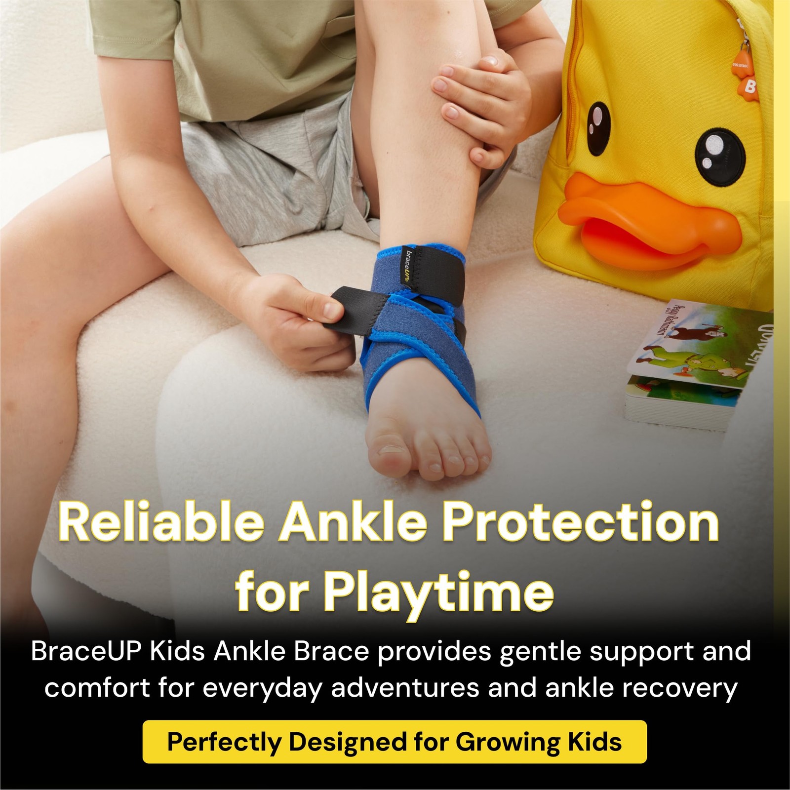 Youth Kids Ankle Brace Sports Support Adjustable Foot Stabilizer S 4’1″4’11”
