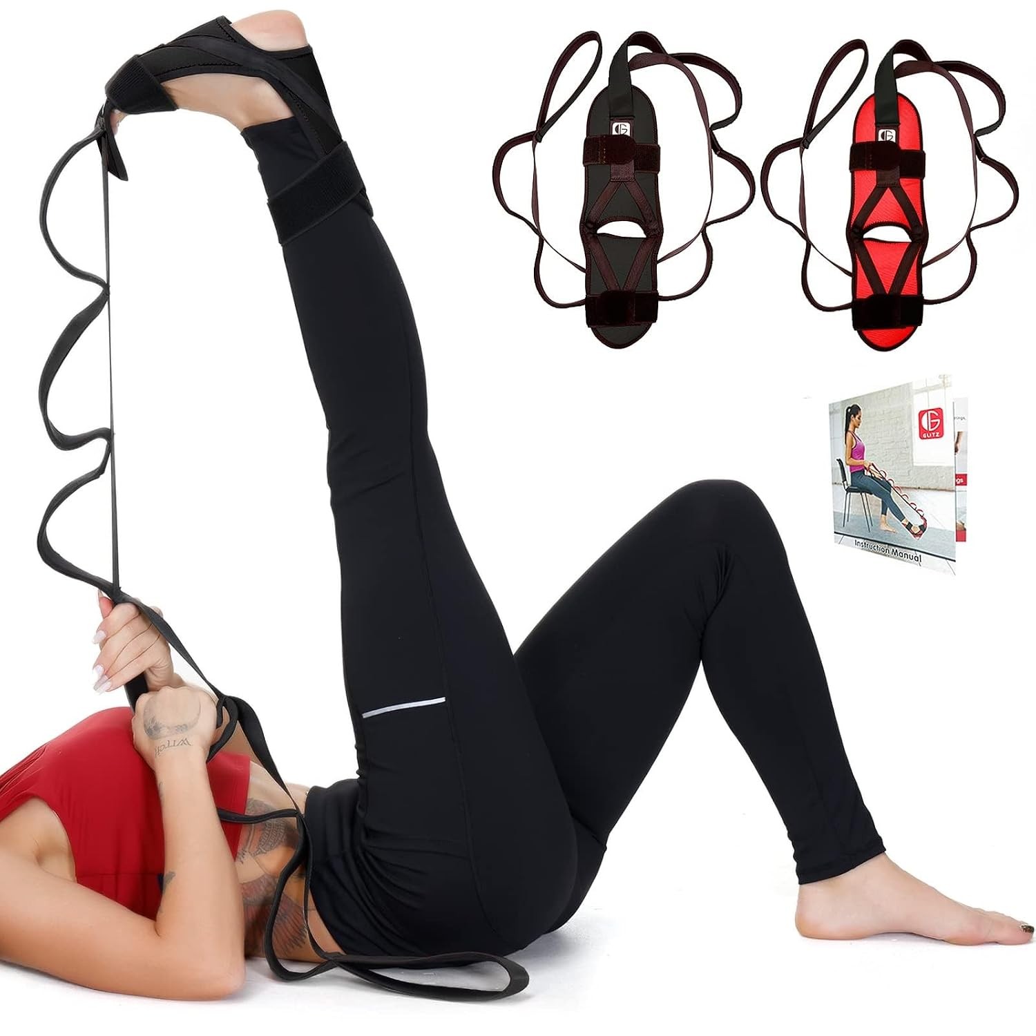 Black Foot Calf Fascia Stretcher for Plantar Fasciitis Treatment Device