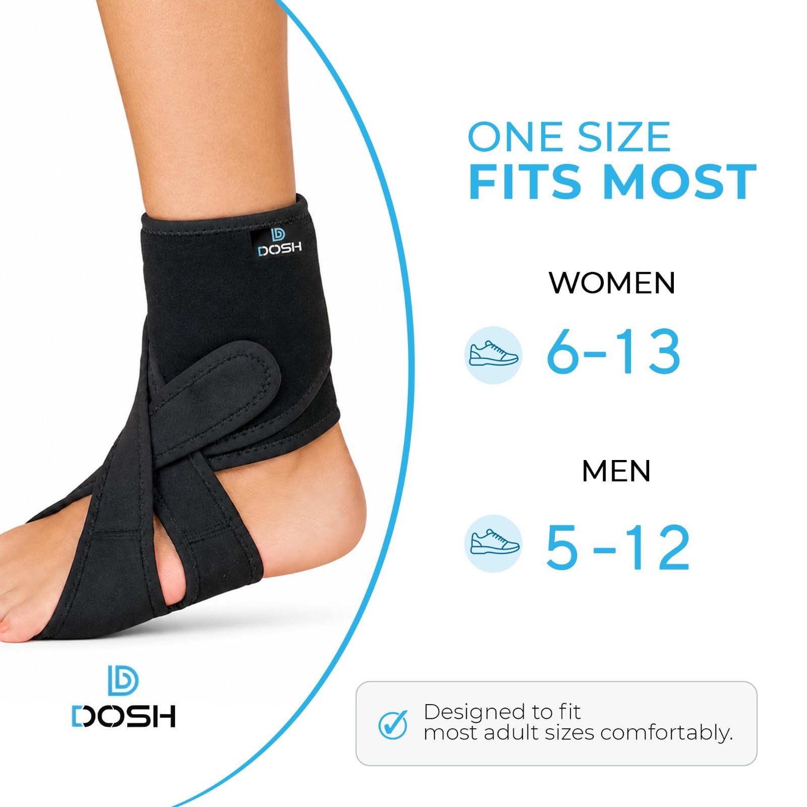Foot Drop Brace for Walking – Adjustable AFO Support – Unisex Left Size