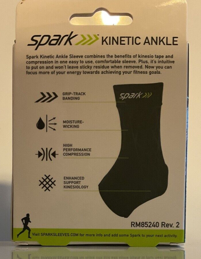 Spark Kinetic Ankle Sleeve – Compression Support with Embedded Kinesiology Large