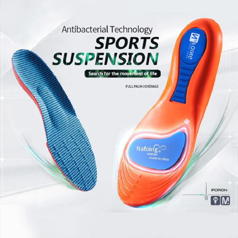 1Pair Sport Insoles for Shoes Orthopedic Shock Absorption Deodorant Breathable C