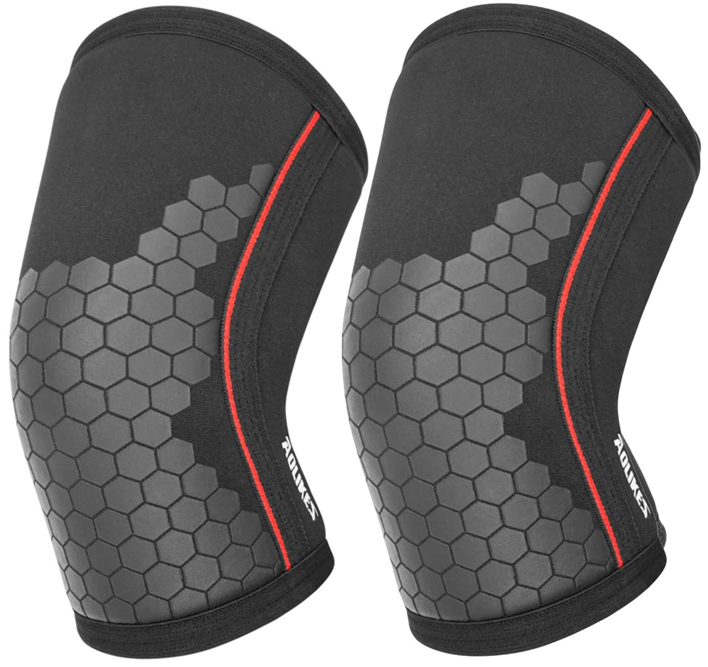 Knee Compression Sleeves for Men Women Weightlifting Large, Black Honecmb