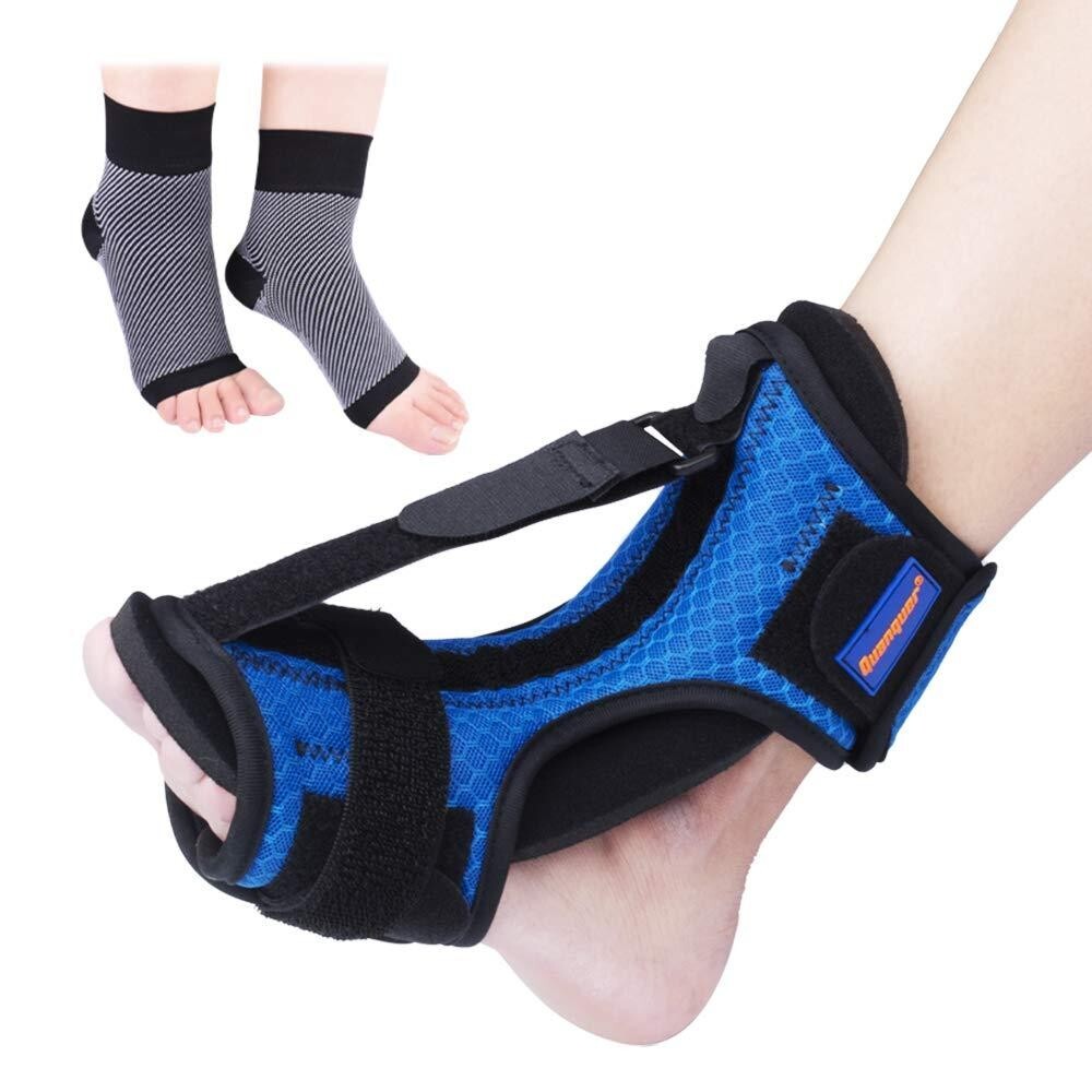 Plantar Fasciitis Night Splint Adjustable Foot Drop Ankle Brace Support Toe Pain