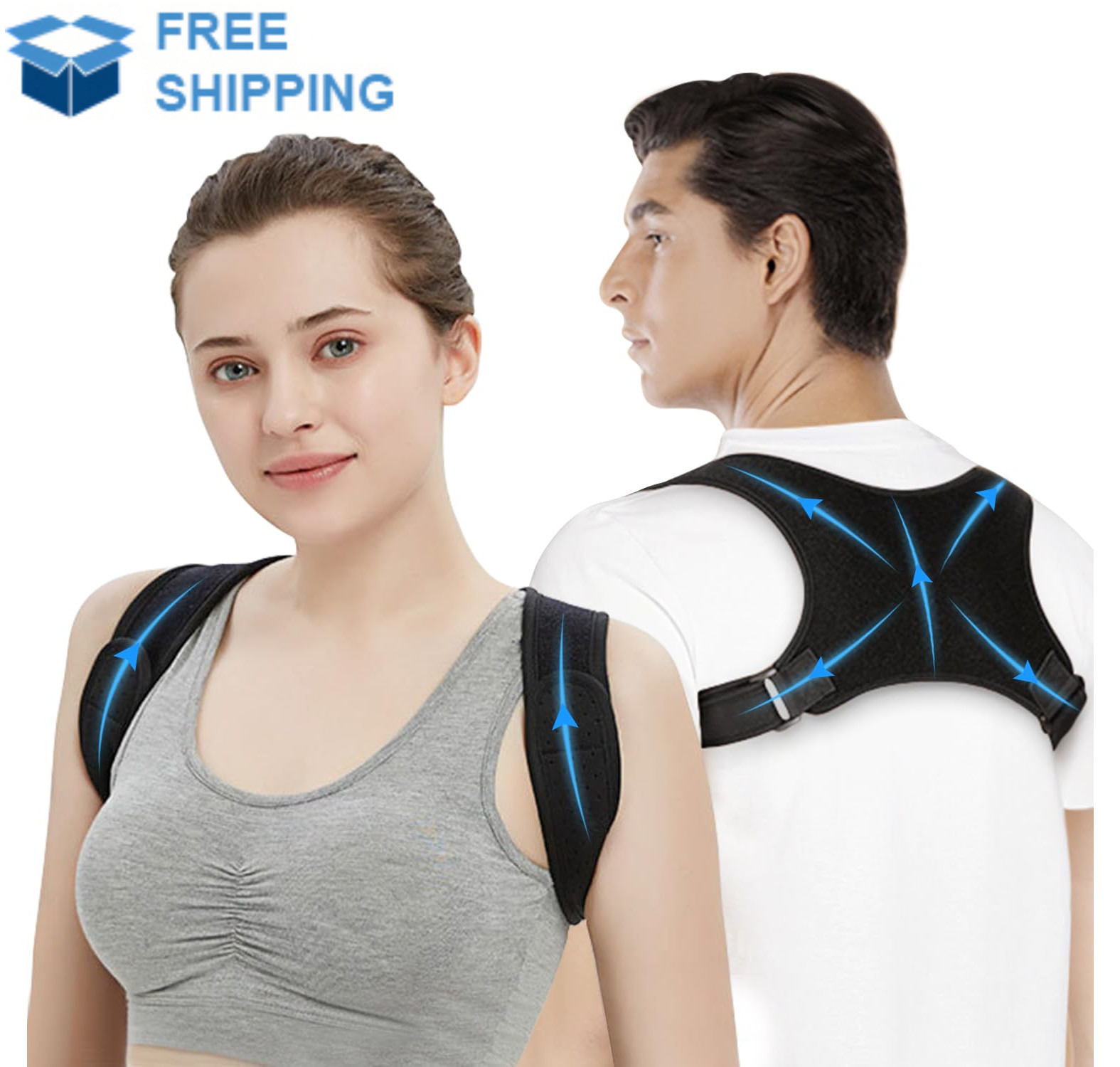 Adjustable Posture Corrector Women & Men Back Support Brace Upper Spine Neck