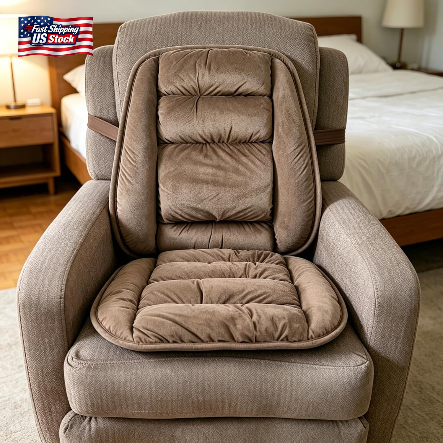 ALIBO Low Back Pain Relief Large Size Firm Lumbar Support and Nonslip Recliner C